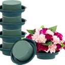 Juvale Flower Arrangements Supplies Wet Floral Foam Round - 6-Pack 4.7 x 2 in Round Green Plastic Vase Inserts - Floral Supplies for Fresh Flowers