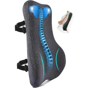 24'' Tall Back Support Pillow Fully Support Entire Back and Shoulder for Pain Relief and Comfort, Memory Foam Back Cushion for Back Rest, Ideal for Executive Office Chair, Computer & Gaming Chair (Black)