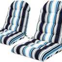 PNP FKJP Adirondack Chair Cushions Set of 4, 44x19x4 Inch, Print | Outdoor Water Resistant Tufted Rocking Chair Cushion, High Back Soft Seat Pad with Ties for Patio Furniture Porch Garden