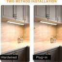 LUMILAND 24 Inch LED Under Cabinet Lighting with ETL Listed, Hardwired or Plug-in, 3 Color Levels Dimmable, Adjustable Lighting Direction, White