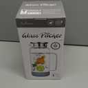 Bivvclaz 2 Liter 68 oz Glass Pitcher with Lid and Handle, Glass Carafe for Hot/ Cold Water, Large Iced Tea Pitcher for Coffee, Juice and Homemade Beverage