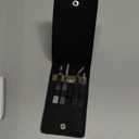 5 Pcs Fiber-Tip Japanese Steel Lash Tweezer Set with Leather Case, Professional Eyelash Tweezers for Lash Extensions  Titanium Coated, 90 & 45 Angled, Precision Pointed Tweezers (MATT BLACK)