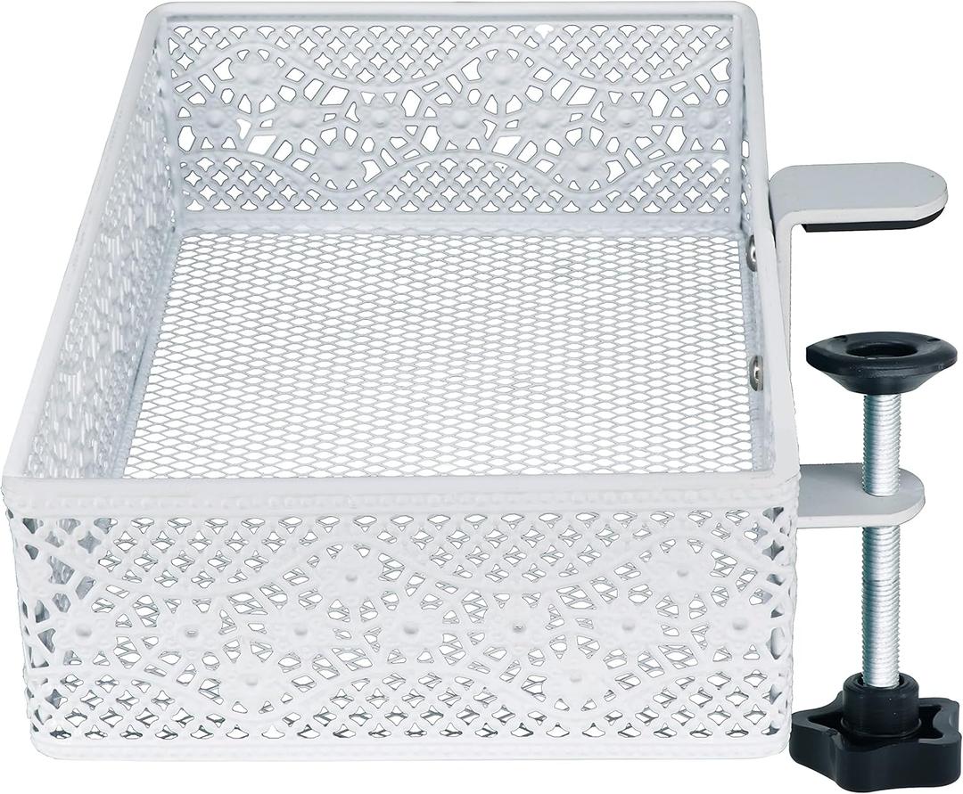 Clip-on Drawer organizers,desk organizer,can be clipped around the table to store small items (White)