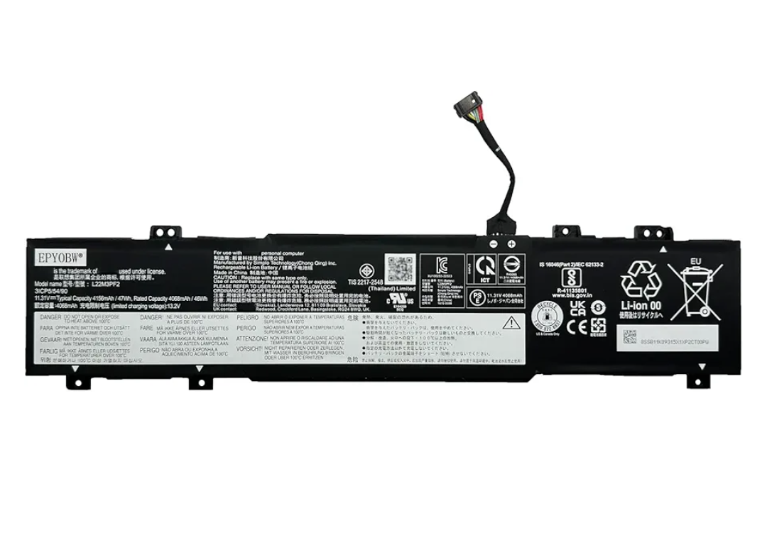 L22M3PF2 Laptop Battery 47Wh Compatible with Lenovo V14 G4 AMN / V15 G4 AMN IAN/IdeaPad Slim 3-15IRU9 3-14ABR8 3-15ABR8 3-16ABR8 Series L22C3PF2 L22B3PF2 L22D3PF2 L22X3PF2 L23D3PF0