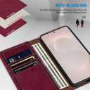 ZZXX for Samsung Galaxy S26 Wallet Case with [RFID Blocking] Card Slot Stand Strong Magnetic PU Leather Flip Fold Protective Phone Case for Samsung Galaxy S26 Case Wallet(Wine Red-6.2 inch)