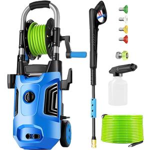 Electric Pressure Washer 4800 PSI 4.0 GPM Power Washers Electric Powered with with 33ft Pressure Hose, 4 Nozzle and Foam Cannon, Powerwashers for Home, Cars, Patio, Upgraded Light Blue