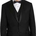 Michael Kors Mens 3-Piece Classic Fit Regular, Big & Tall Suit Separates | Blazer, Vest & Pants | Weddings, Proms & Events, Black, 36