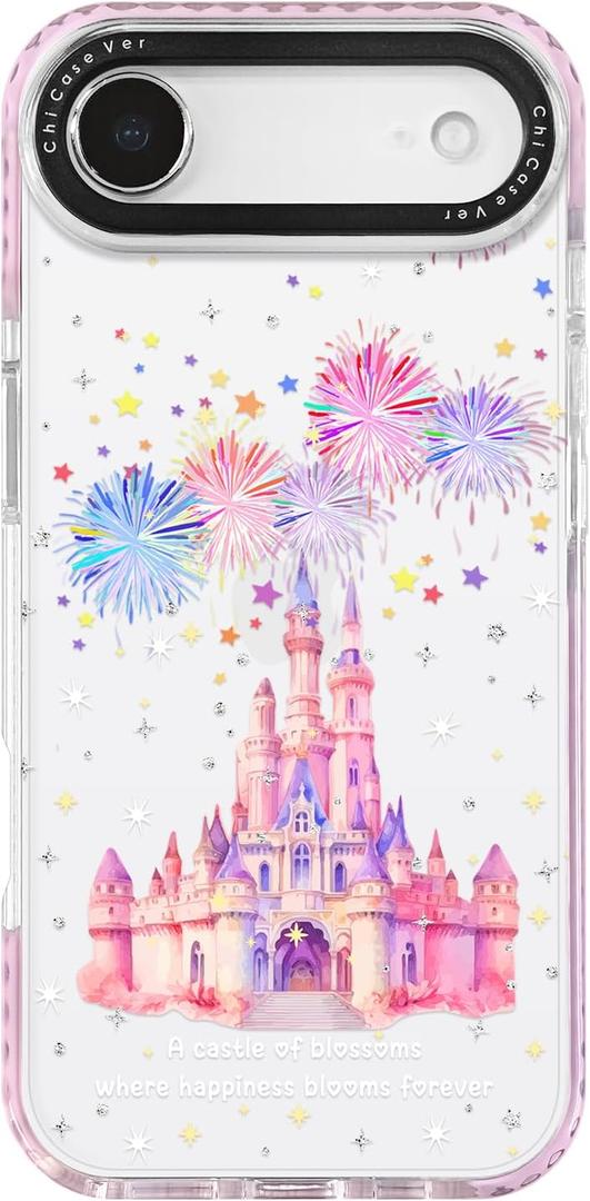 for iPhone Air Case, Magical Castle Pattern with Fireworks, Military-Grade Drop Protection, Cute Soft Slim TPU Protective Cover with Camera Lens Protection for Women & Girls