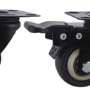 2 Inch Wheel Casters,Set of 2 Heavy Duty Casters,with Brake,No Noise Locking Polyurethane (PU) Wheels, for Furniture and Workbench Load 800lbs