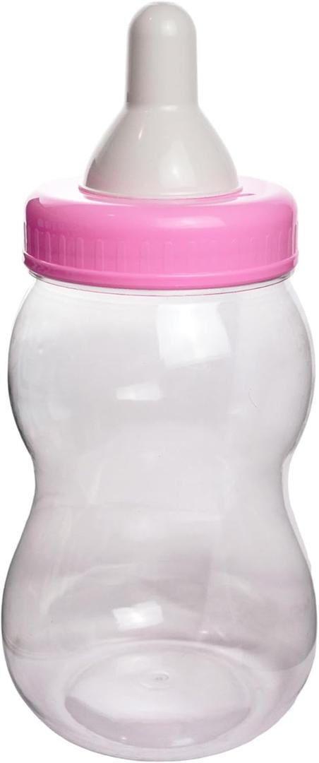 13" Jumbo Fillable Baby Shower Bank Plastic Decoration Centerpiece (Pink, 13")