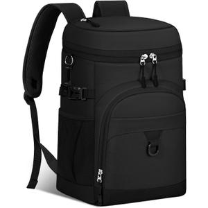 Cooler Backpack, 22L Waterproof Soft Backpack Coolers Leak Proof Beach Backpack Insulated Picnic Lunch Bag for Fishing Camping,Beach,Hiking,Travel (Black)