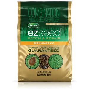Scotts EZ Seed Patch & Repair Bermudagrass Combination Mulch, Bermudagrass Seed and Fertilizer for Bare Spots and Repair, Grows in Scorching Heat, 20 lb.