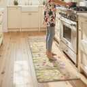 KIMODE Anti Fatigue Kitchen Mats for Floor 24"x59", Farmhouse Kitchen Runner Rug, Cushioned Kitchen Floor Mats Non Slip, Comfort Memory Foam Standing Mats for Laundry Office Sink Desk Brown