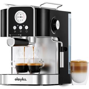 olayks Professional 20-Bar Espresso Coffee Maker, Semi-Automatic with Steam Wand Milk Frother, All-in-One Machine with 1.8L Removable Tank for Latte Cappuccino, Easy Clean