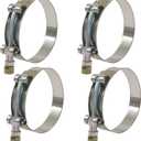 2.5 Inch T-Bolt Hose Clamp, 304 Stainless Steel Clamp Working Range 70mm-78mm for 2.5" Hose ID, Turbo Intake Intercooler(4 Pack)