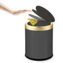 Automatic Bathroom Trash Cans Touchless, 3.7 Gallon Modern Motion Sensor Trash Can with Lid,Diaper Trash Bin,Plastic Smart Garbage Can Suitable for Toilet, Bedroom, Office, Kitchen -Dark Gray