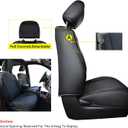 LUCKYMAN CLUB Tacoma Full-Set Seat Covers P04-HY-24, Fit Tacoma 2024 2025 2026 Double/Crew Cab Only, with Faux Leather (Full Set, Black)