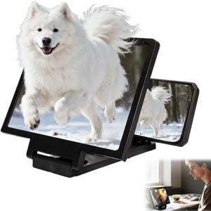 3D HD Big Screen Phone Magnifier, New Cell Phone Screen Magnifier, Foldable Design Screen Version for Movies and Videos, Lightweight Phones Magnifying Screen, Compatible with All Phones (Black)