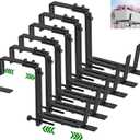 HFHOME 6PCS Adjustable Planter Box Brackets, Brackets for Window Boxes Planters Hanging Flower Box Holders, Heavy Duty Wall Mount Holder for Windowsills, Garden, Fences, and Balcony - Black