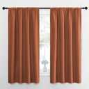 NICETOWN Blackout Curtains and Drapes - Thermal Insulated Solid Rod Pocket Blackout Draperies/Panels (Burnt Orange, 1 Pair, 42 by 63 inches)