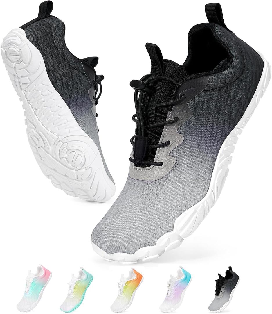 Hike Barefoot Shoes Womens Mens Footwear, Pro Water Shoe Women Men Barefoot Hiking Beach Grounding Shoes for Travel, Wide Toe Box Zero Drop Non-Slip Breathable Lightweight, Size 42