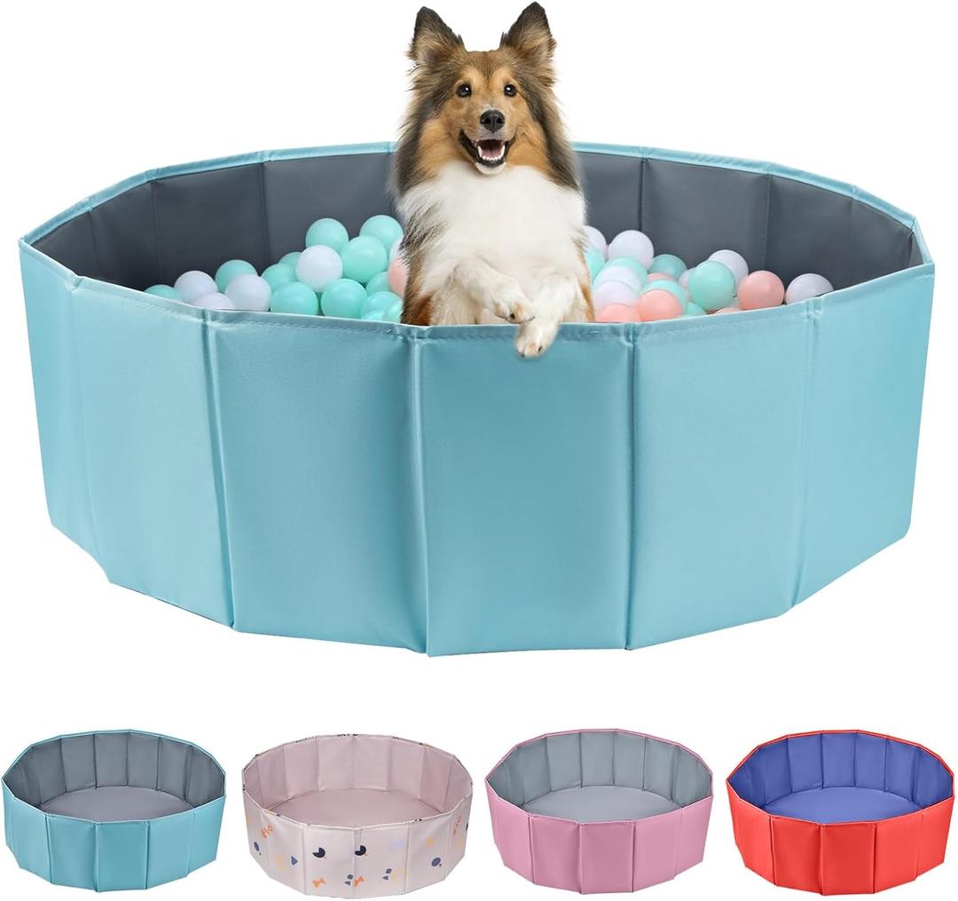 Dog Ball Pit, Foldable Ball Pit for Dog, Balls Pit for Dogs, Balls Pit for All Types of Dogs, Suitable for Indoor and Outdoor Activities (47.24inches in Diameter,No Ball Included,Blue) (X-Large)