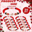 Huquary 24 Pcs Derby Party Favors Horse Bracelets Bulk Horse Racing Polymer Clay Beaded Bracelets Party Supplies Derby Jewelry Gifts Sport Decoration for Animal Competition Event Supplies