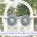 Summer Wreath Lavender Purple Summer Wreath for Front Door, 22Inch Artificial All Seasons Lavender Wreaths for Indoor Outdoor Outside Wall Window Porch Rustic Home Farmhouse Decorations