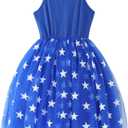 Baby Girls Tutu Dress Long Sleeve Toddler Sleeveless Dresses Infant Tulle Sundress (4T, Blue Stars)