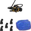 McCulloch MC1375 Canister Steam Cleaner with 20 Accessories & A1230-005 Nylon Utility Brush (5 Pack) & A1375-101 Replacement Scrubbing Microfiber Mop Pad for MC1375, MC1385, 2-Pack