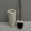 Toilet Brush and Holder Set, Slim Plastic Bathroom Cleaning Tool with Canister, White