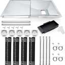 Hiorucet Grill Grease Tray Replacement Parts for Nexgrill 4 Burner 720-0925P, 720-0925, Drip Pan with Catch Pan, Heat Plate Flame Tamer, Burners Tubes and Igniters for Home Depot Nexgrill Grill Parts.