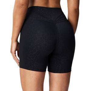 Aoxjox Trinity Workout Biker Shorts for Women Tummy Control High Waisted Exercise Athletic Gym Running Yoga Short 6" (Medium, Black Leopard Print)