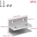 8PCS Aluminum Alloy Glass Clamps, Wall Mount Clamp Clip Hardware Replacement Parts Fixing (F-Shape, Silver, Suitable for 10-12mm Thick)