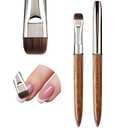 Acrylic Nail Brush & French Tip Brush-Salon French Manicure Tool with Firm Flat Head,Streak-Free One Stroke Design,Nail Art Cleaning Brush