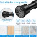 Tension Rod 28 to 48 inch, Adjustable Curtain Rods No Drilling Spring Rods Extendable Pressure DIY Tension Rod for Window Closet Kitchen, Black