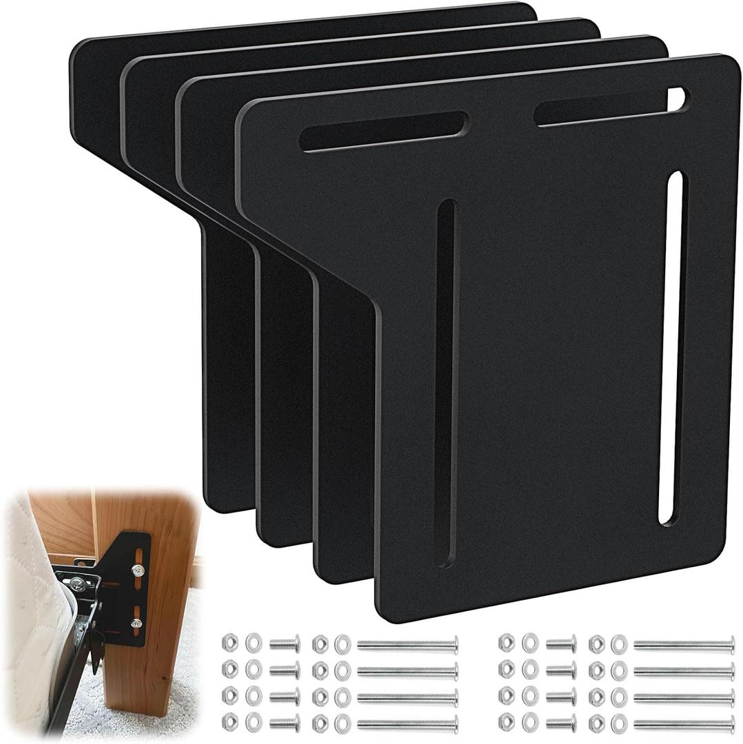 Headboard Adapter Kit, 4 PCS Headboard Brackets for Metal Bed Frame, Full to Queen Conversion Kit