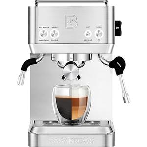 CASABREWS Espresso Machines with Milk Frother, 20 Bar Espresso Maker with Hot Water Wand for Americano, Latte, Cappuccino, Espresso Coffee Machine with Adjustable Temperature, Gifts for Coffee Lovers