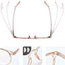 2 x Blue Light Glasses for Woman, Blue Light Blocking Lightweight Round Eyeglasses for Computer TV Gaming Phone Screen,Eye Strain (Champagne+crystal)