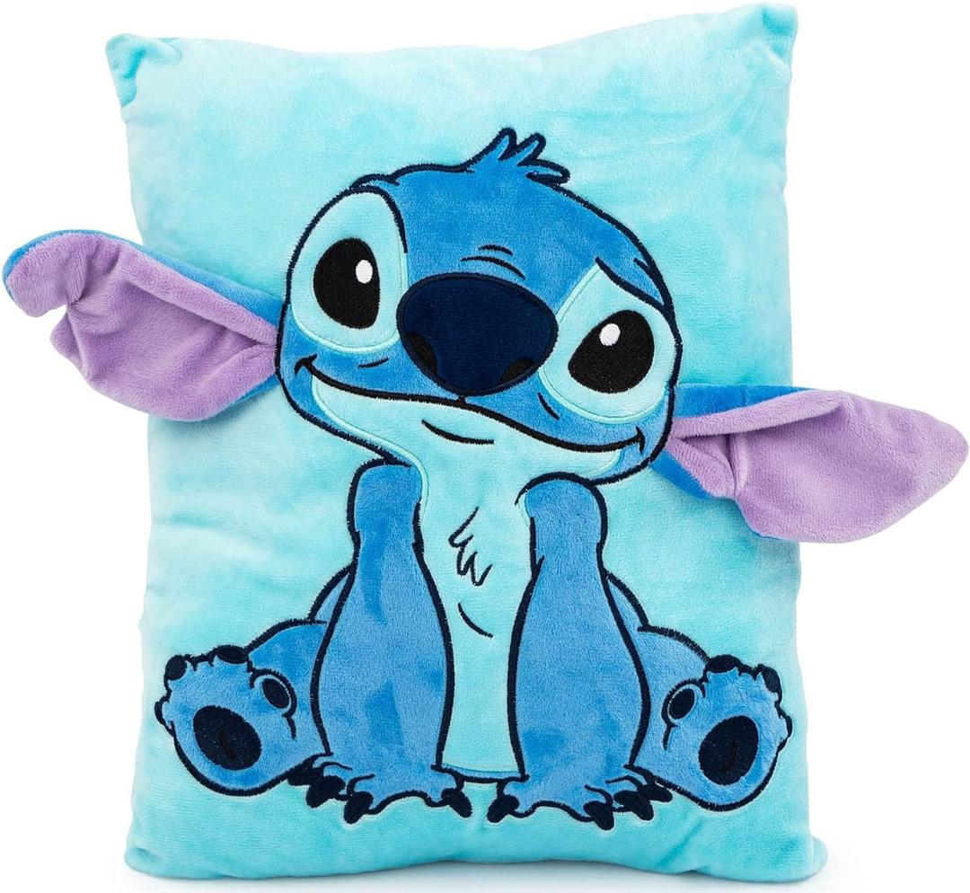 Jay Franco Disney Lilo & Stitch 3D Snuggle Pillow - Super Soft Measures 15 Inches (Official Disney Product)