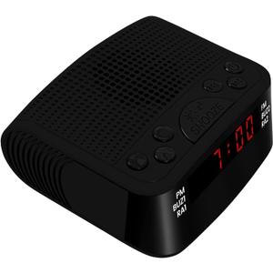 Digital Alarm Clock Radio with FM Radio & Red LED Display, Dual Alarm & Snooze, 20 Station Presets, Sleep Timer & Dimmer, USB Powered Bedside Clock Radio for Bedroom Heavy Sleepers
