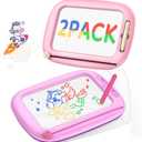 Toddler Toys for 1-3 Year Old Girls, 2 Pack Magnetic Drawing Board, Learning & Educational Magna Doodle Pad for Toddler, Christmas Birthday Gift for 1 2 3 Year Old Baby Kids