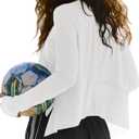 Darong Cotton Long Sleeve Workout Shirts for Women (XS)