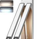 EZVALO Under Cabinet Lighting, 98 LED Rechargeable Motion Sensor Light Indoor, Magnetic Dimmable Closet Lights with 3 Color Temps, Wireless Under Counter Lights for Kitchen, Stairs(Grey, 2 Pack) (Gray)