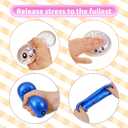 2026 New Glitter Dumpling Squishy Box, Stress Relief, Soft Squeeze Decompression Dough, Glitter Dumpling Squishy for Stress Relief (Transparent+Blue)