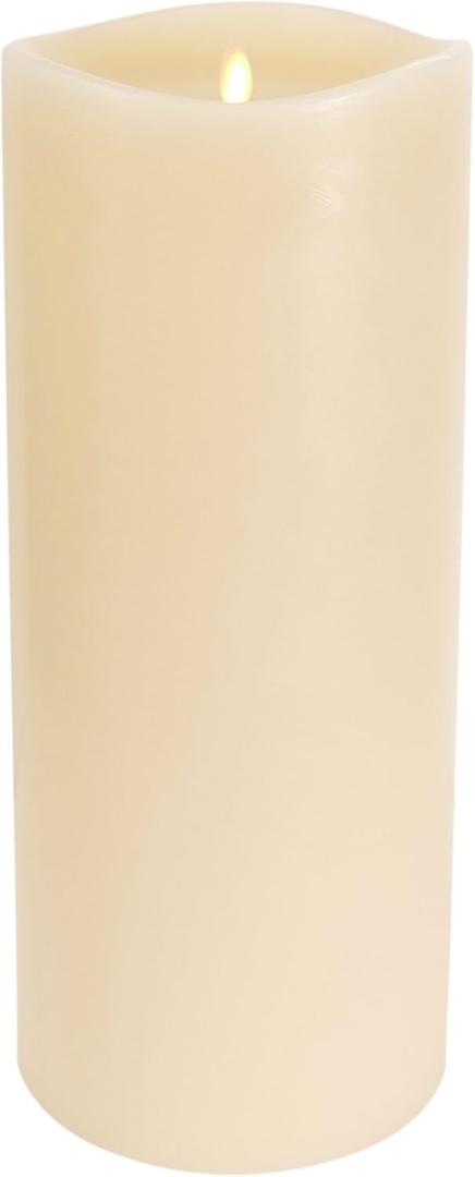 Luminara Grand Pillar Flameless LED Candle, Ivory 6.25" x 15", Battery Operated Real Wax w/Timer, Moving Flame, Realistic Unscented Home Decor Safe