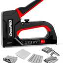 GRENPRO Staple Gun, 6-in-1 Manual Brad Nailer with 5000 Staples, Upholstery Stapler Gun for Wood, Carpentry, DIY Crafts, Furniture