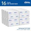Kleenex Professional Universal C-Fold Folded Paper Towels, Bulk (01500), Absorbent, White (150 Sheets/Pack, 16 Packs/Case, 2,400 Sheet Total)