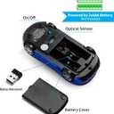 Certified Wireless Mouse Compatible with iOS Windows Android - Works with Computer, Laptop, Tablet, Mobile Phone - Universal Bluetooth/USB Receiver Connectivity (AM01-PB, Pastel Blue)