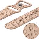 CreateGreat Engraved Bands Compatible with Apple Watch Band 40mm 41mm 38mm 42mm 44mm 45mm 46mm 49mm, Leopard Pattern Soft Silicone Strap Compatible with iWatch Series 10 9 8 7 6 5 4 3 2 1 SE Ultra (Leopard-Milk Tea)